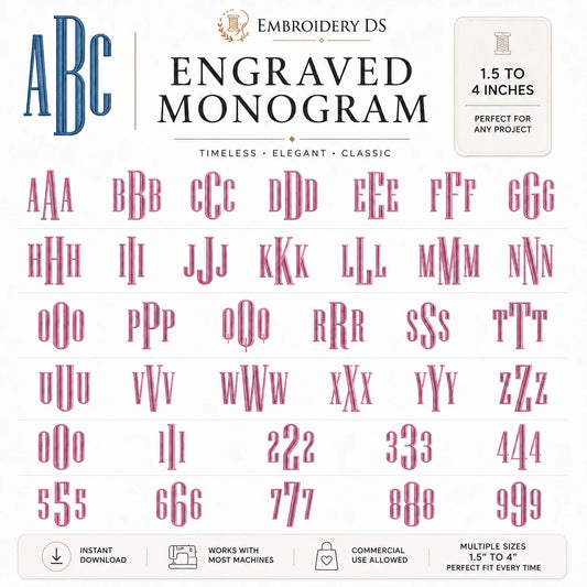 Bundle Of 13 Alphabet Machine Embroidery Designs