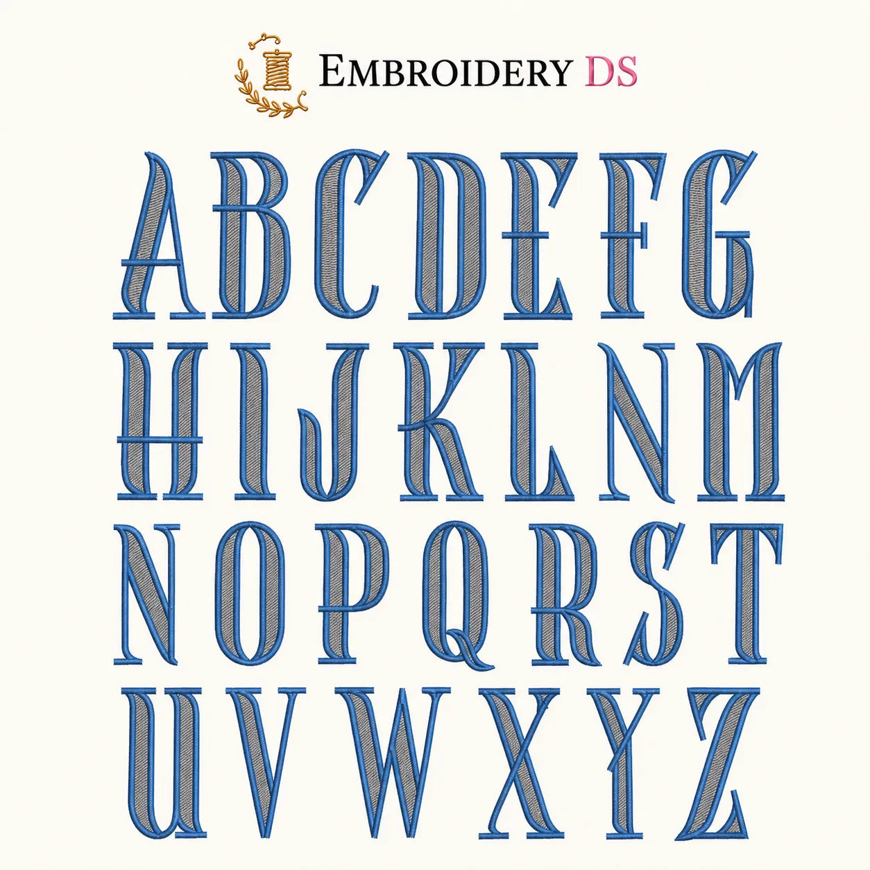 30 Alphabet Monogram Embroidery Fonts Bundle