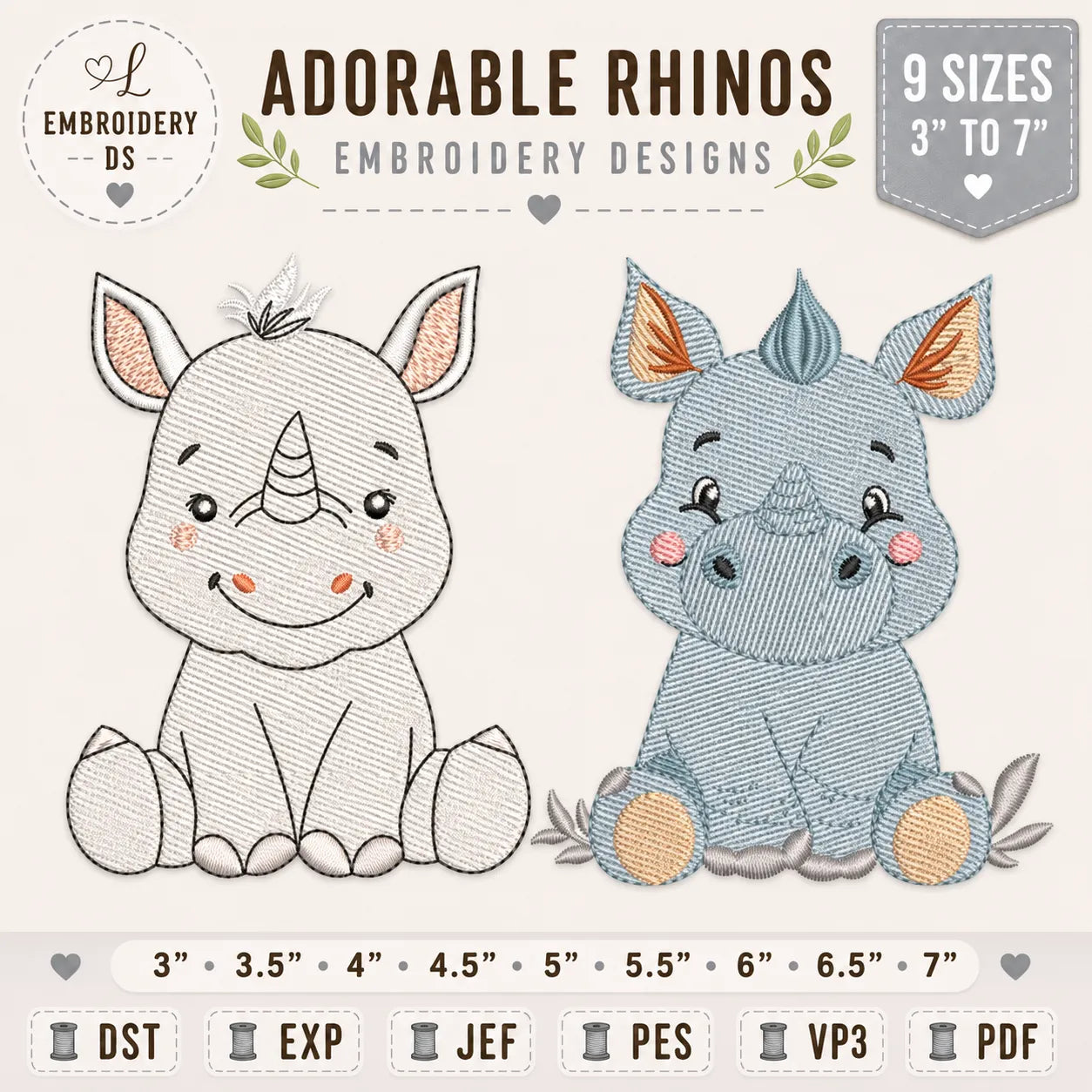 26 Safari Animal Machine Embroidery Designs Bundle