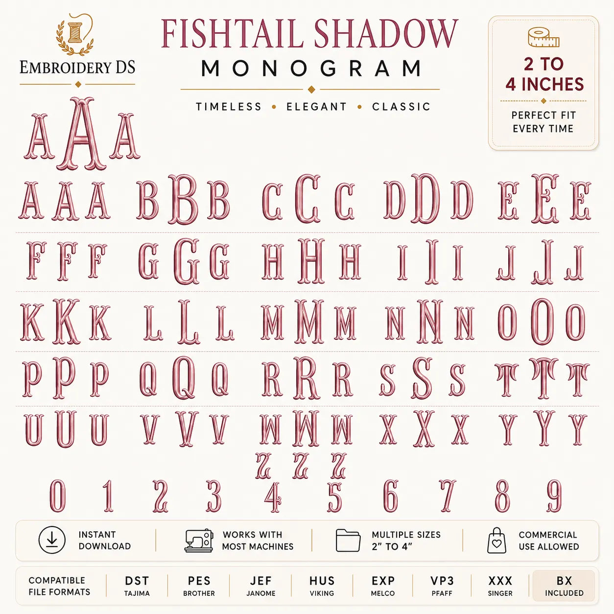 Bundle Of 13 Alphabet Machine Embroidery Designs