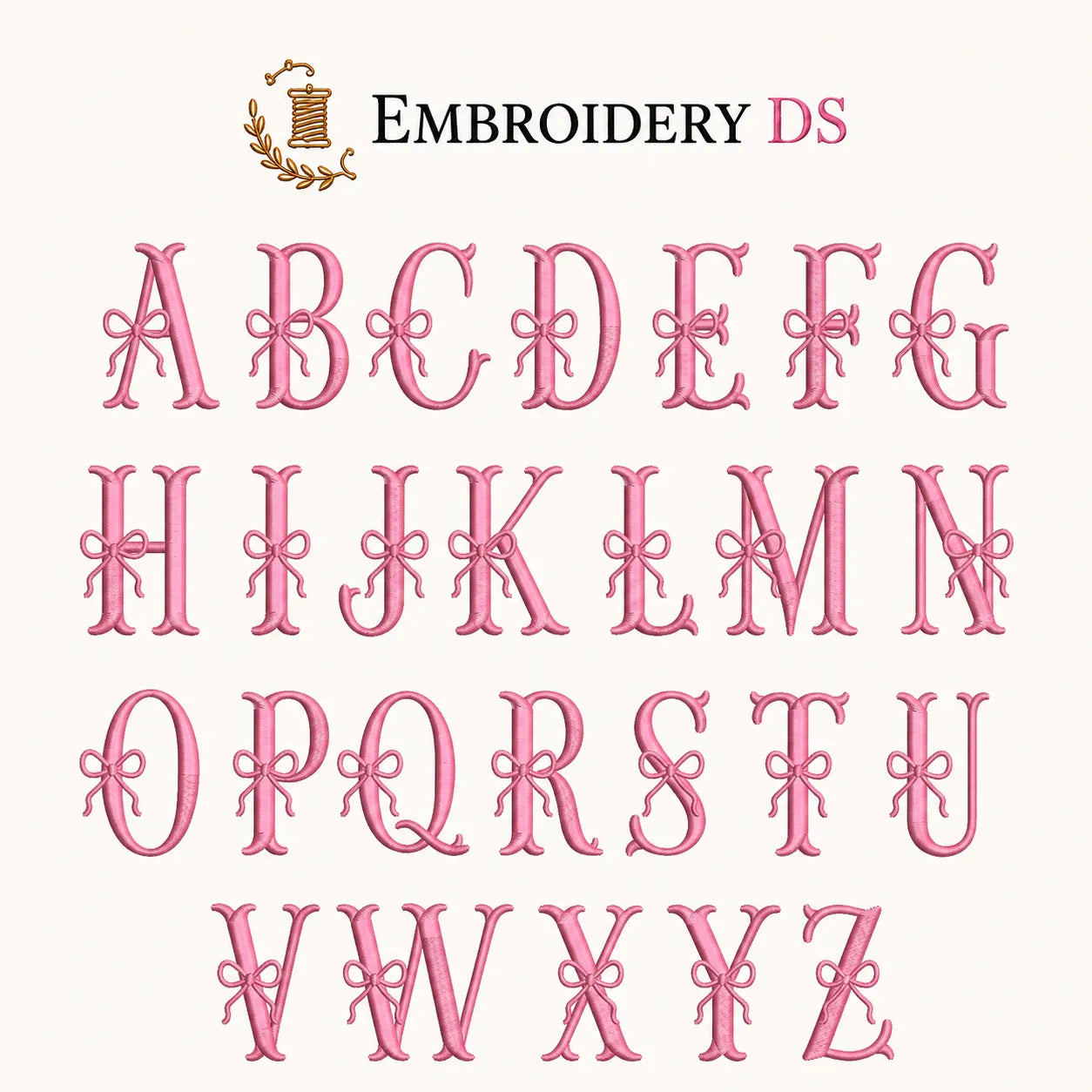 30 Alphabet Monogram Embroidery Fonts Bundle