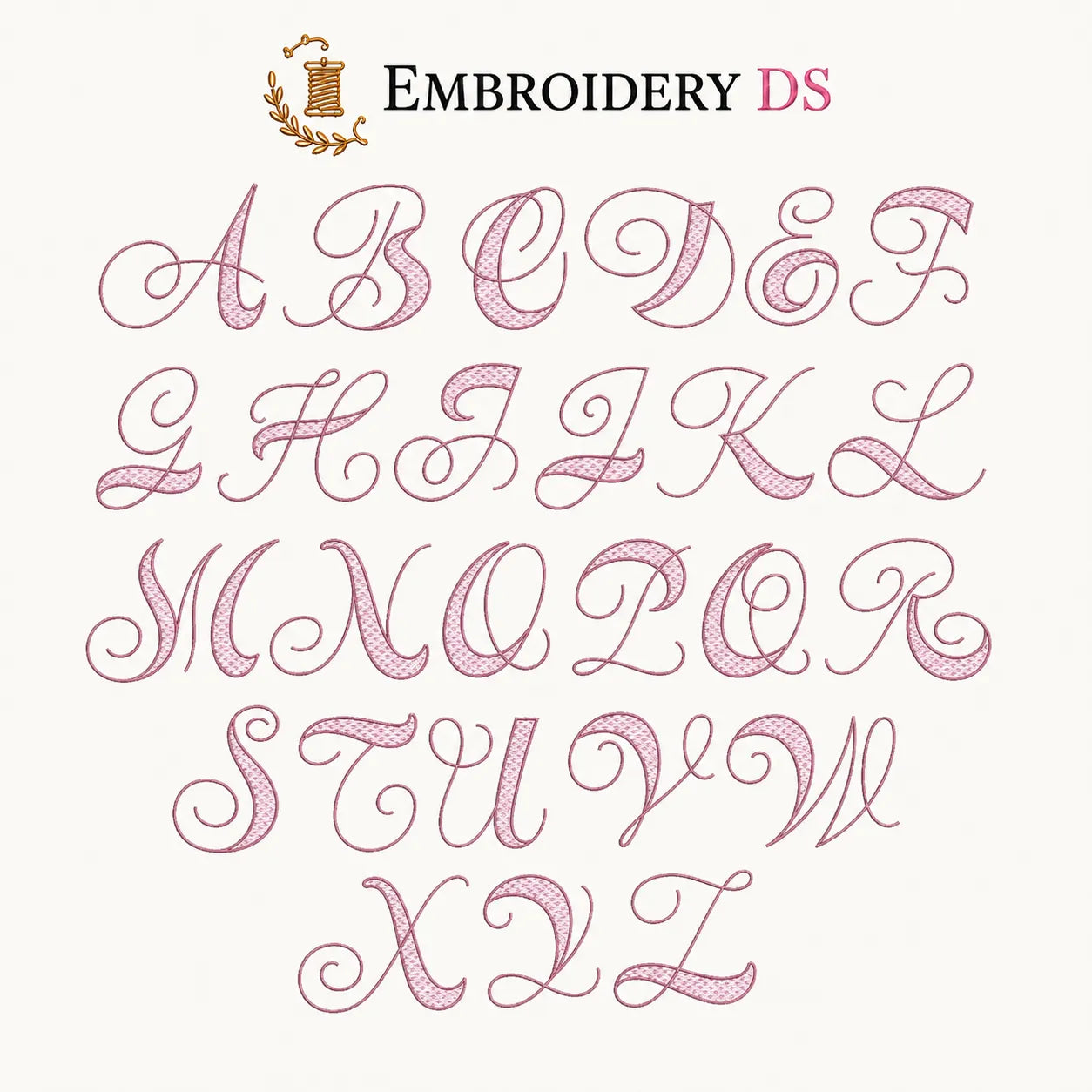 30 Alphabet Monogram Embroidery Fonts Bundle