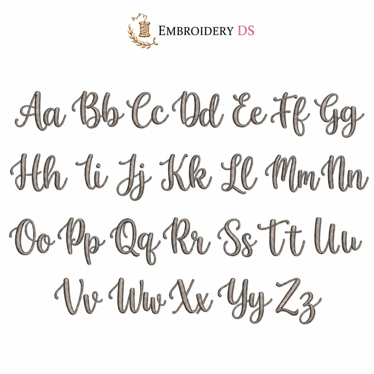 30 Handwritten Font Embroidery Bundle