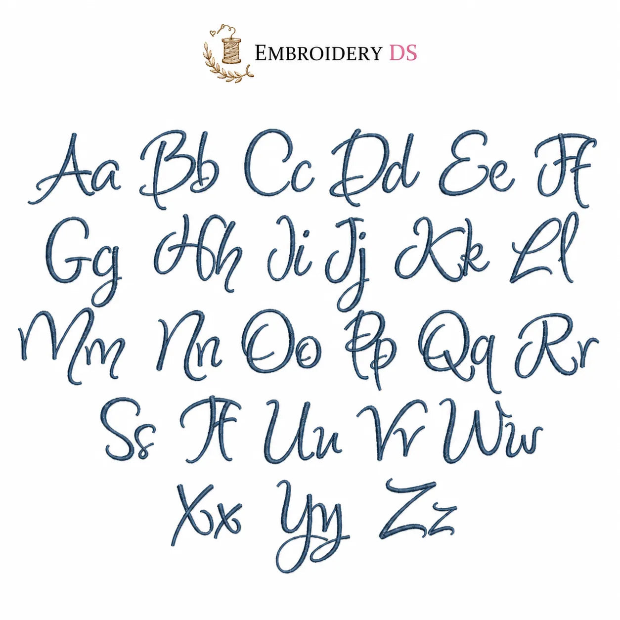 30 Handwritten Font Embroidery Bundle