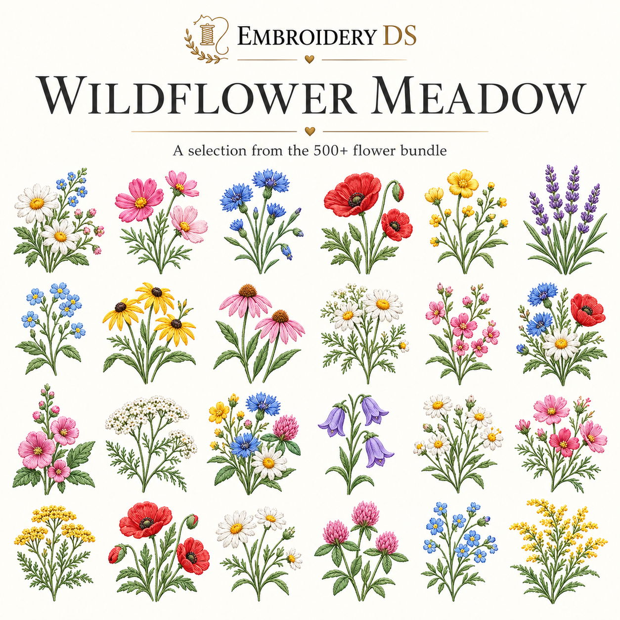 500+ Flowers Machine Embroidery Design Bundle