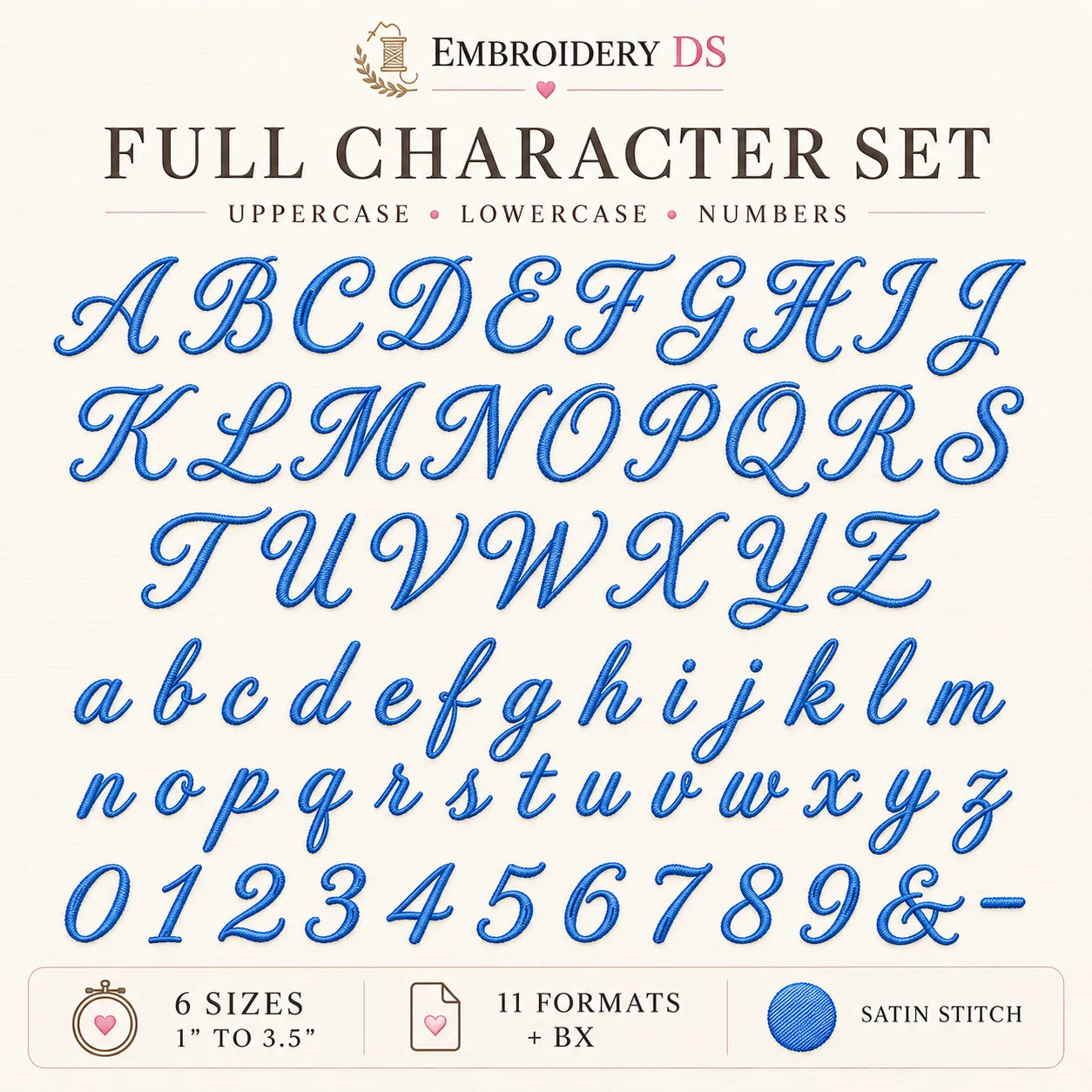 Adeline Handwritten Embroidery Font