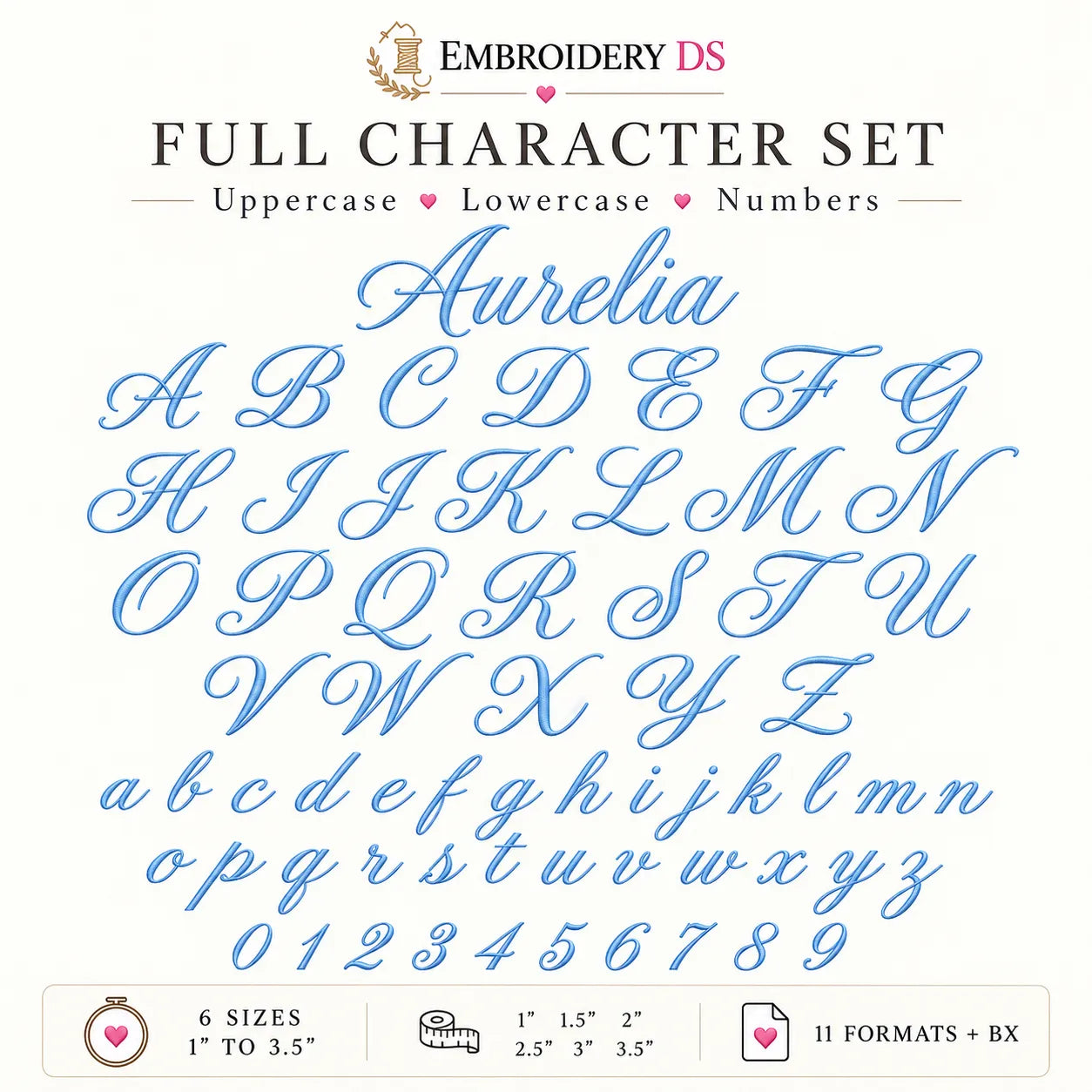 Aurelia Calligraphy Embroidery Font