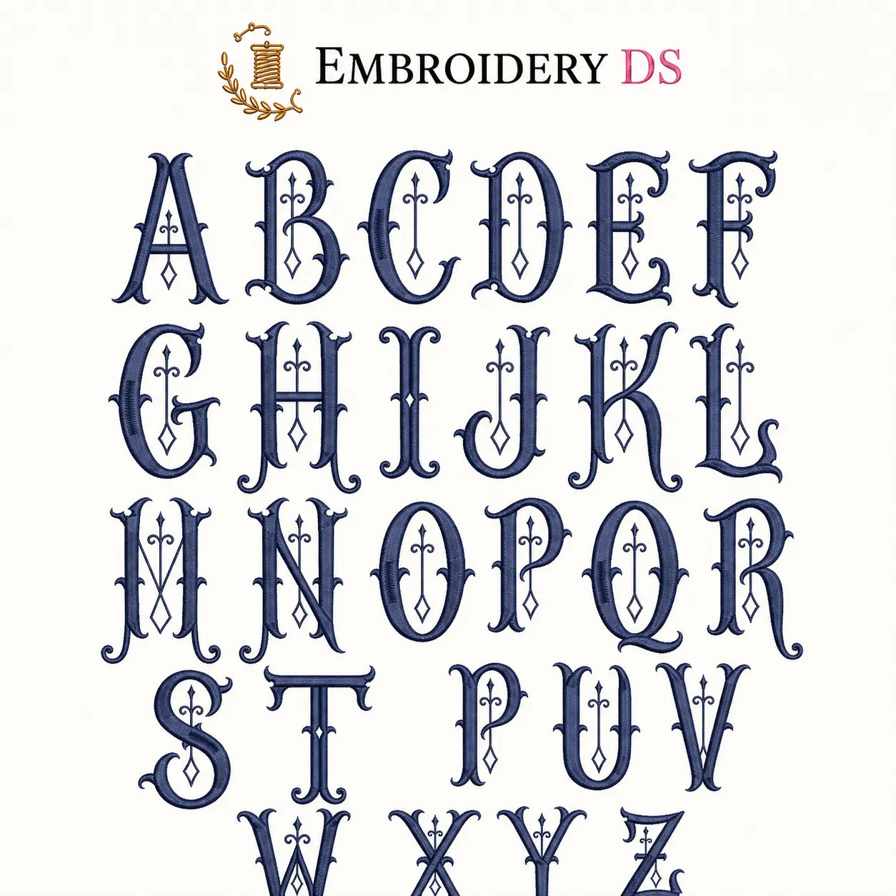 30 Alphabet Monogram Embroidery Fonts Bundle