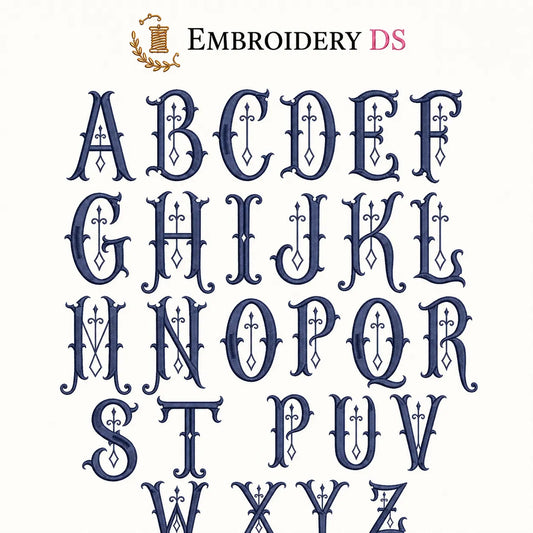 30 Alphabet Monogram Embroidery Fonts Bundle