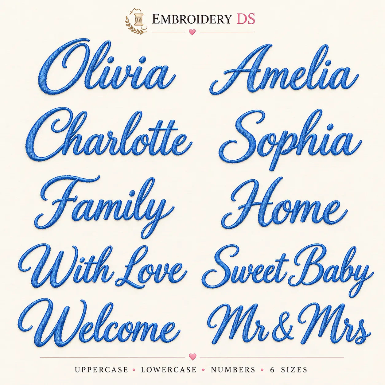 Adeline Handwritten Embroidery Font