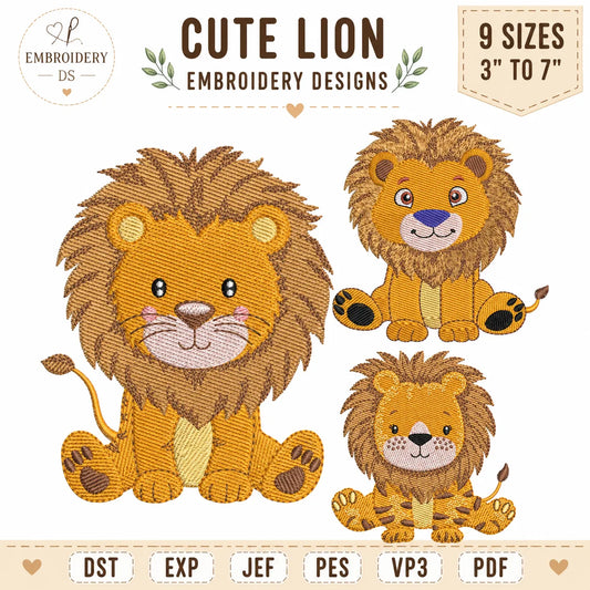 26 Safari Animal Machine Embroidery Designs Bundle