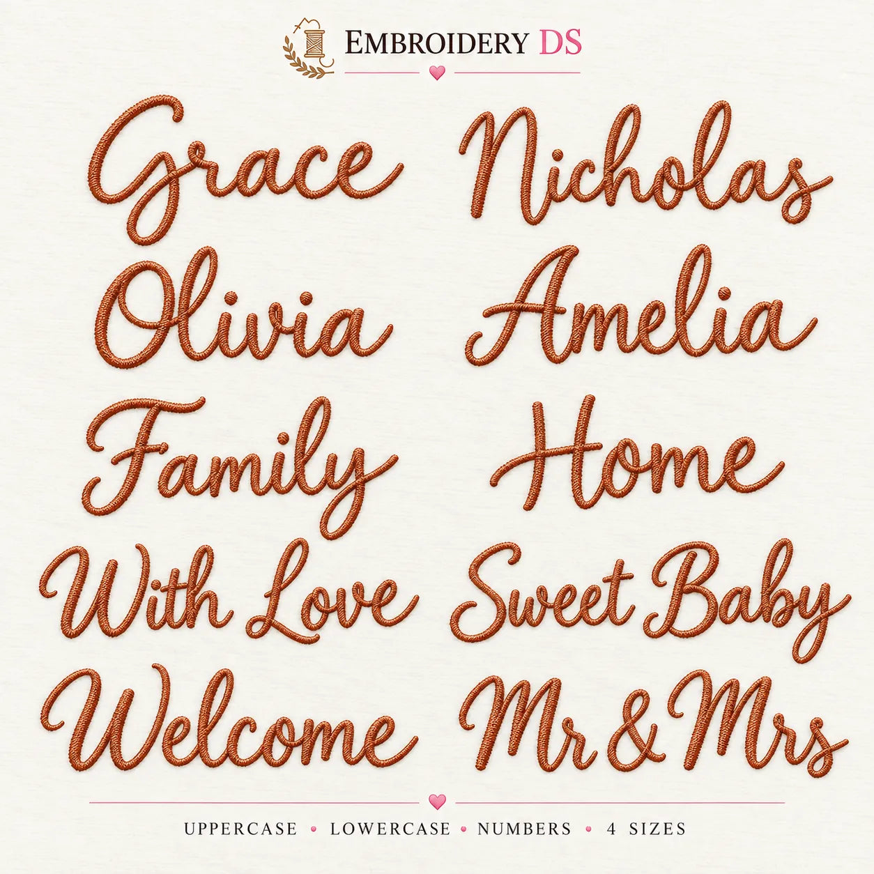 Avery Handwritten Embroidery Font