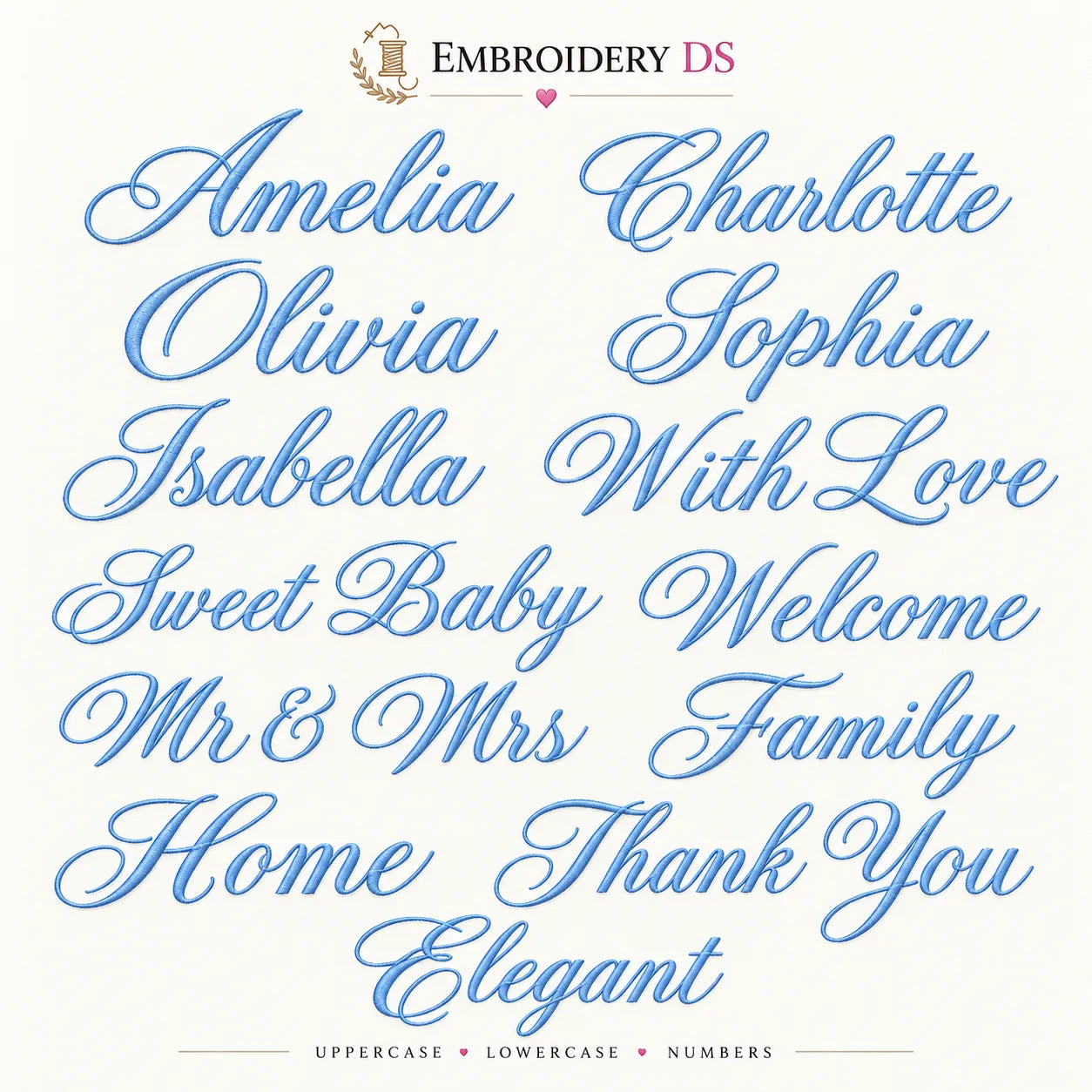 Aurelia Calligraphy Embroidery Font