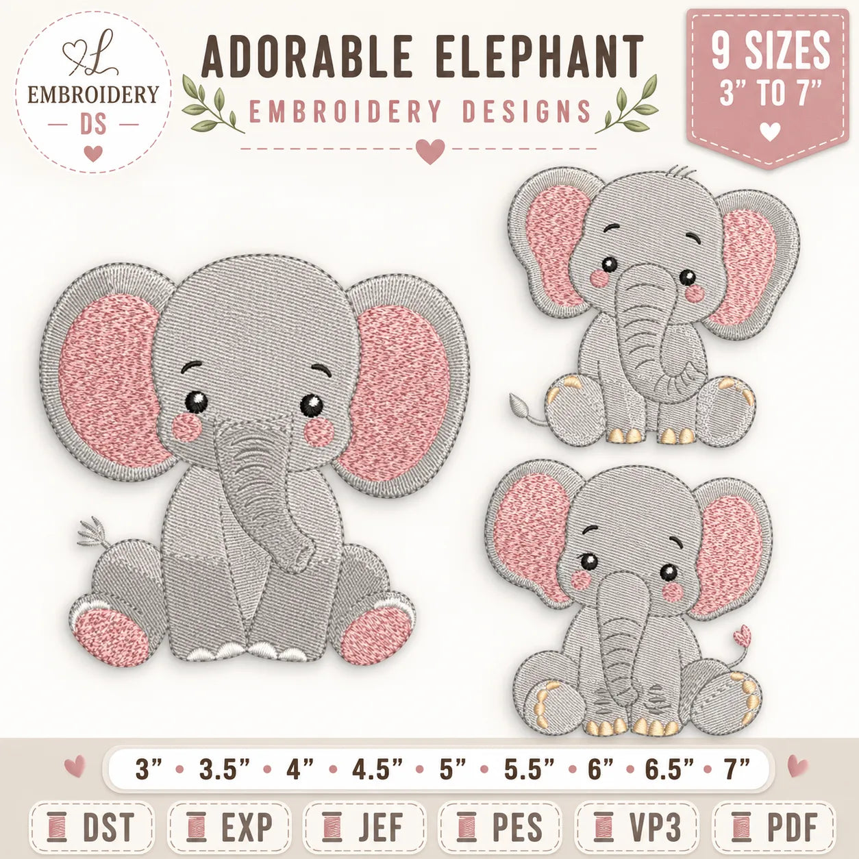 26 Safari Animal Machine Embroidery Designs Bundle