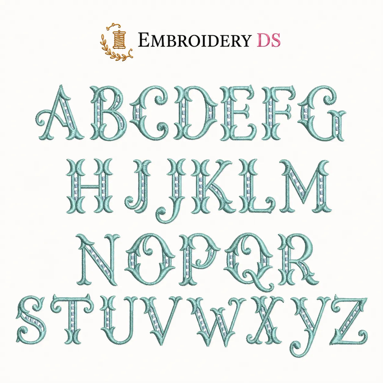 30 Alphabet Monogram Embroidery Fonts Bundle