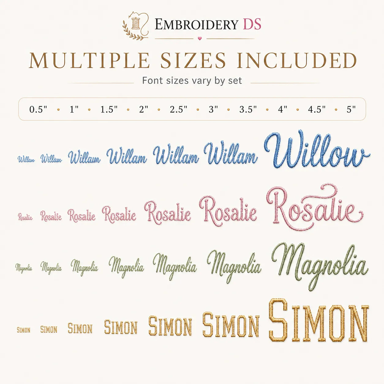 100+ Embroidery Fonts Bundle