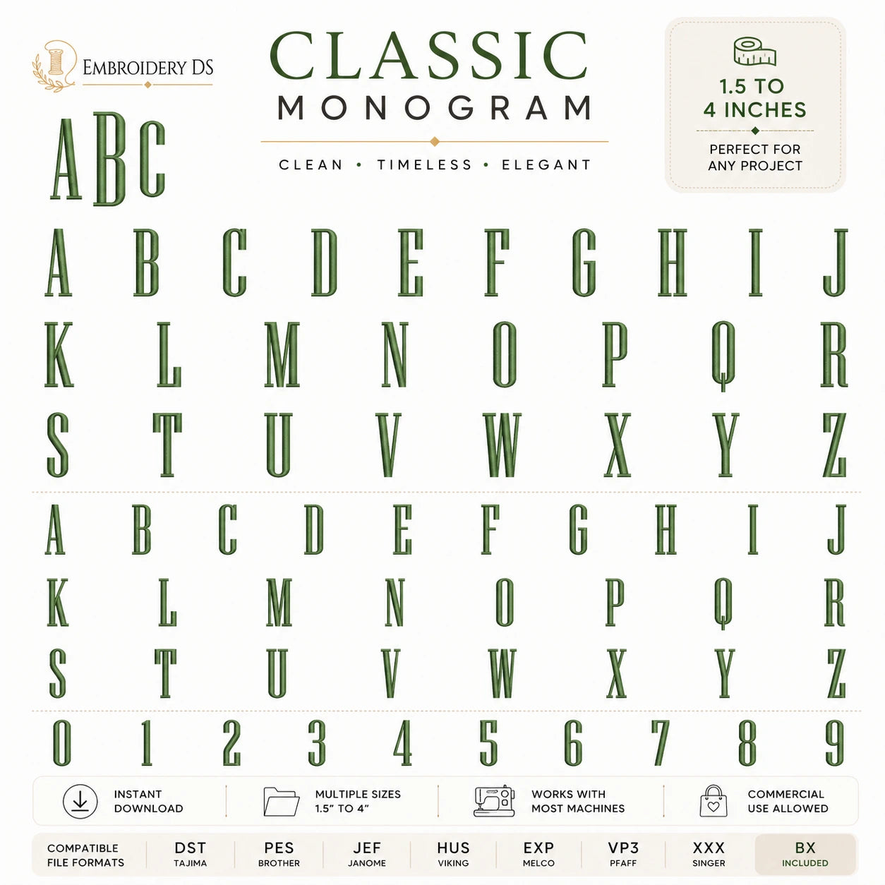 Bundle Of 13 Alphabet Machine Embroidery Designs