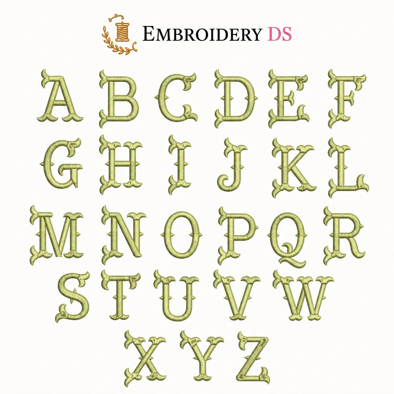 30 Alphabet Monogram Embroidery Fonts Bundle