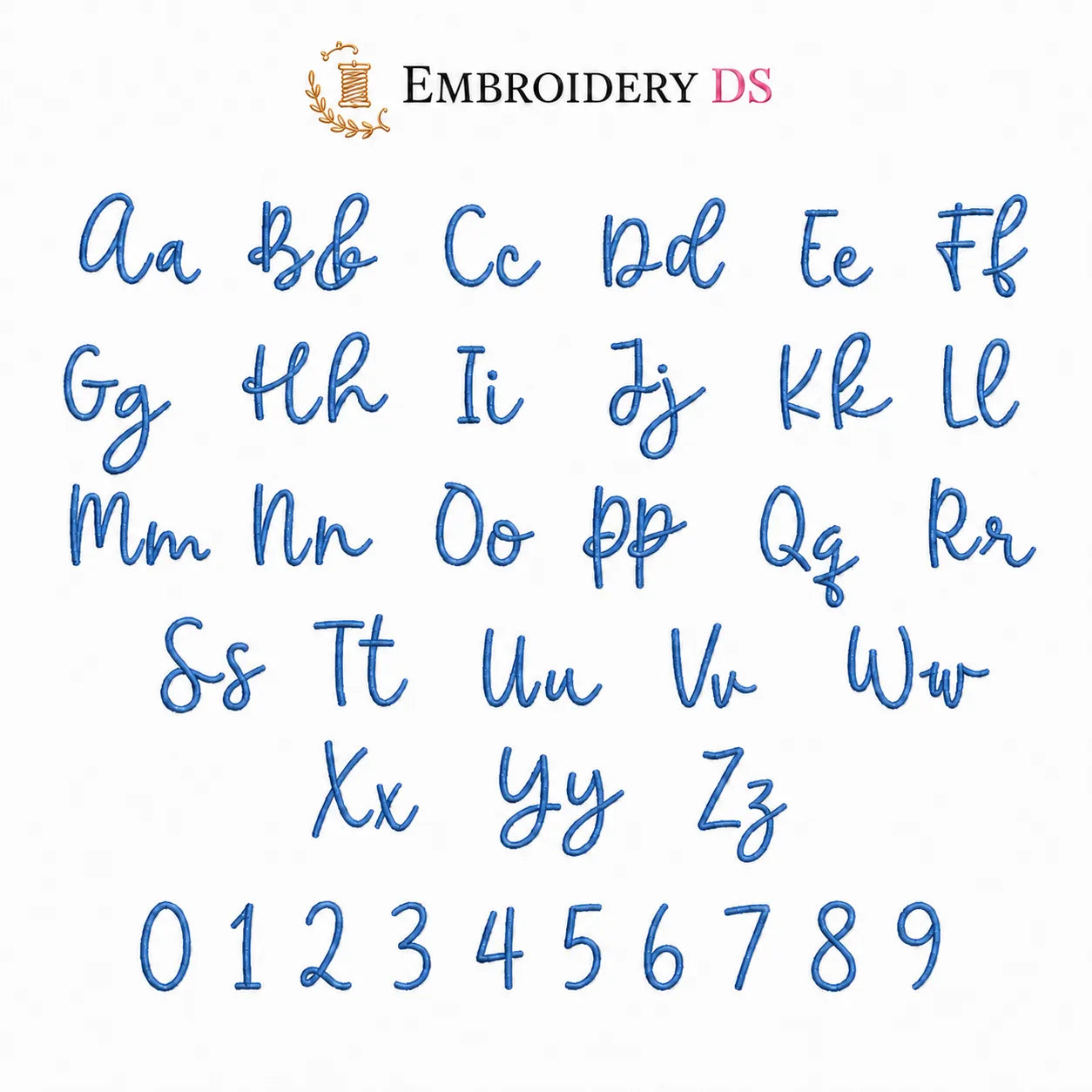 30 Handwritten Font Embroidery Bundle