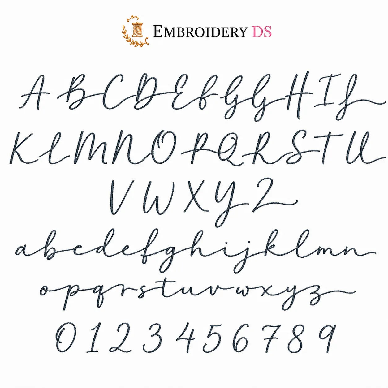 30 Handwritten Font Embroidery Bundle