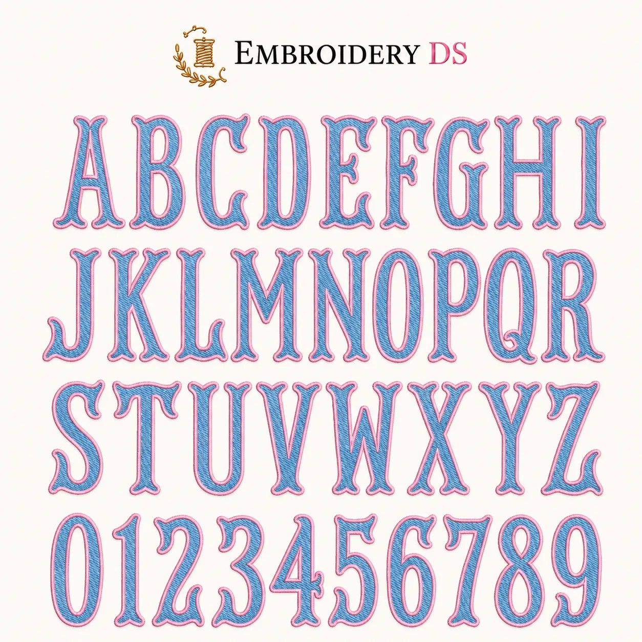 30 Alphabet Monogram Embroidery Fonts Bundle