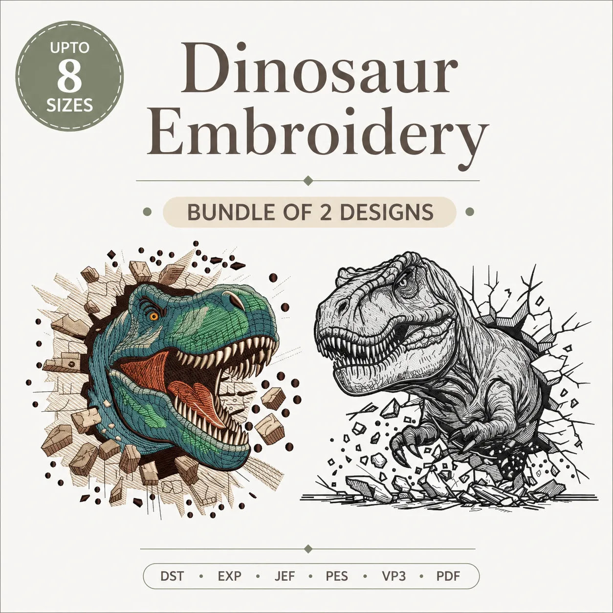 60 Animal Embroidery Design Bundle