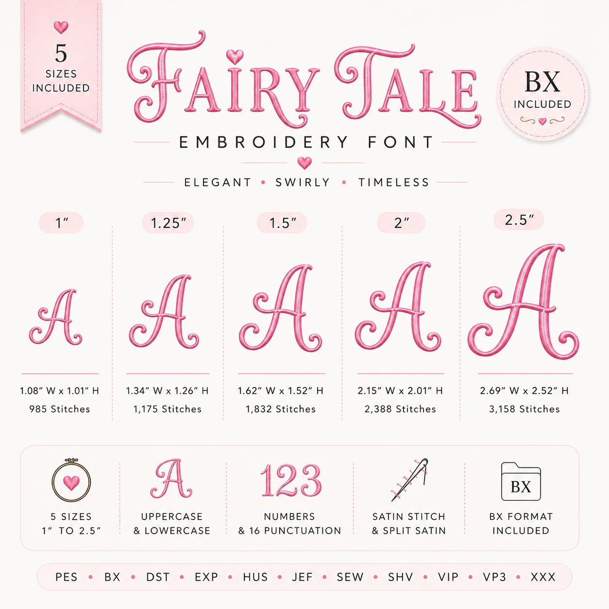 Fairy Tale Embroidery Font