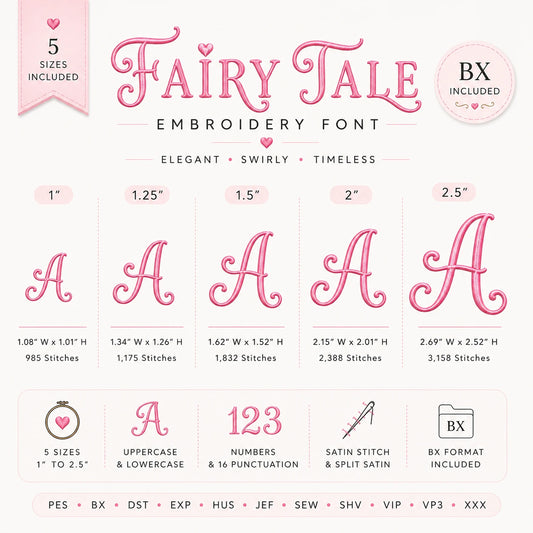 Fairy Tale Embroidery Font