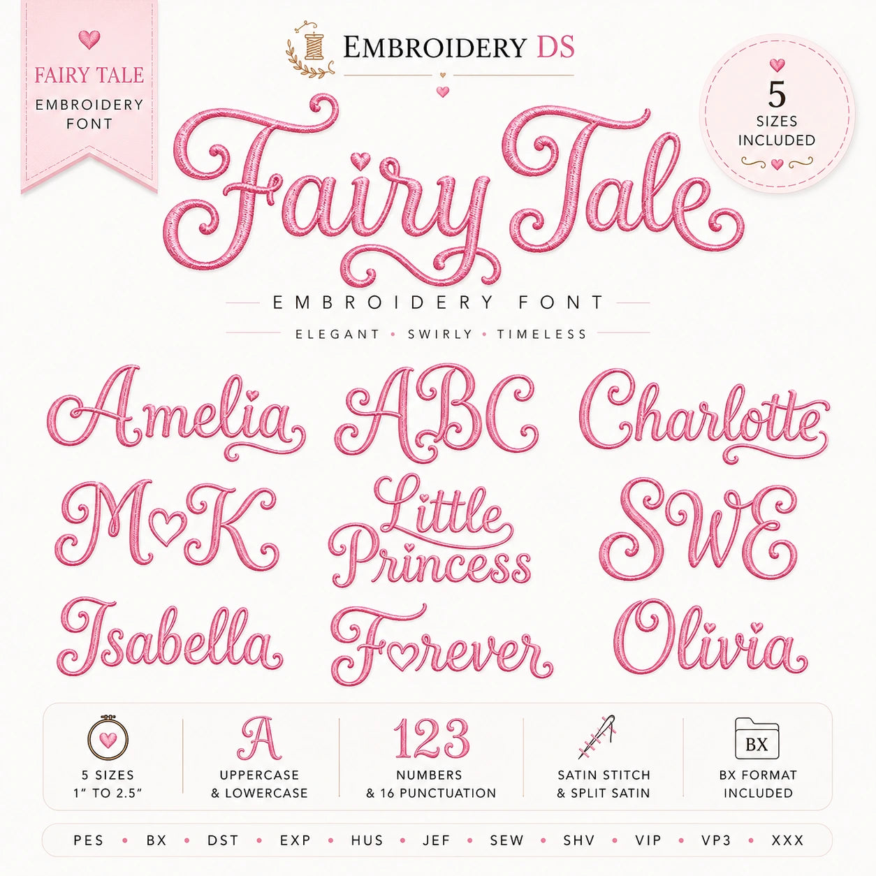 Fairy Tale Embroidery Font