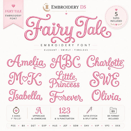 Fairy Tale Embroidery Font