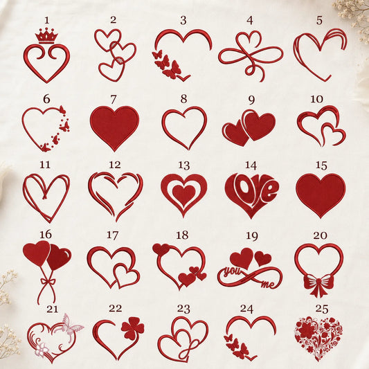 Hearts Machine Embroidery Designs Bundle