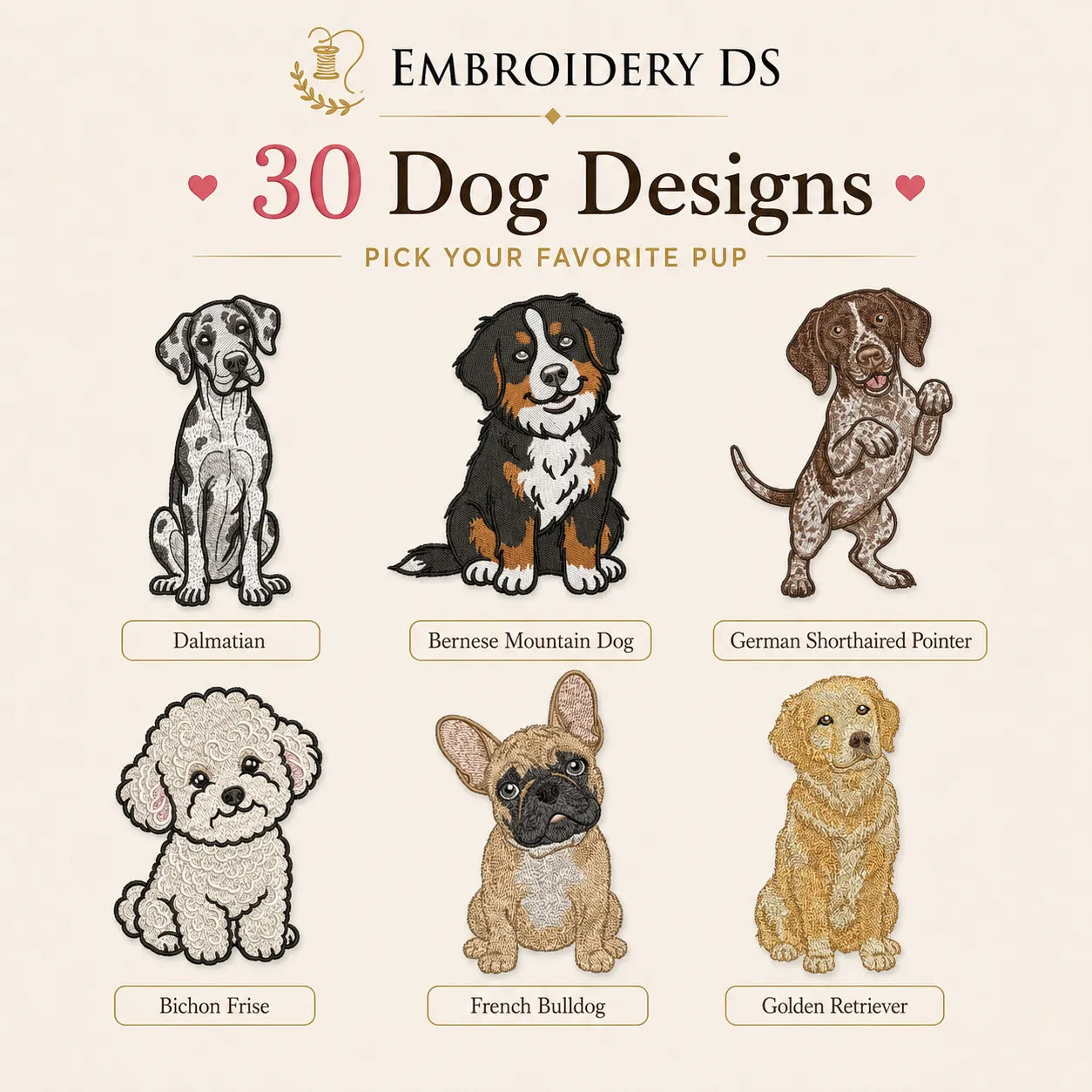 30 Peeking Dog Machine Embroidery Design