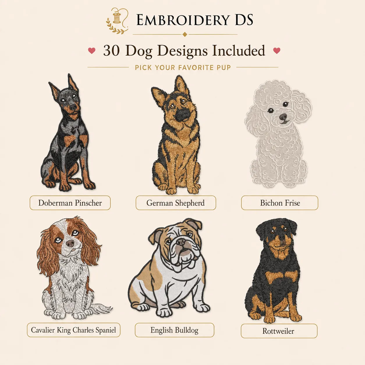 30 Peeking Dog Machine Embroidery Design