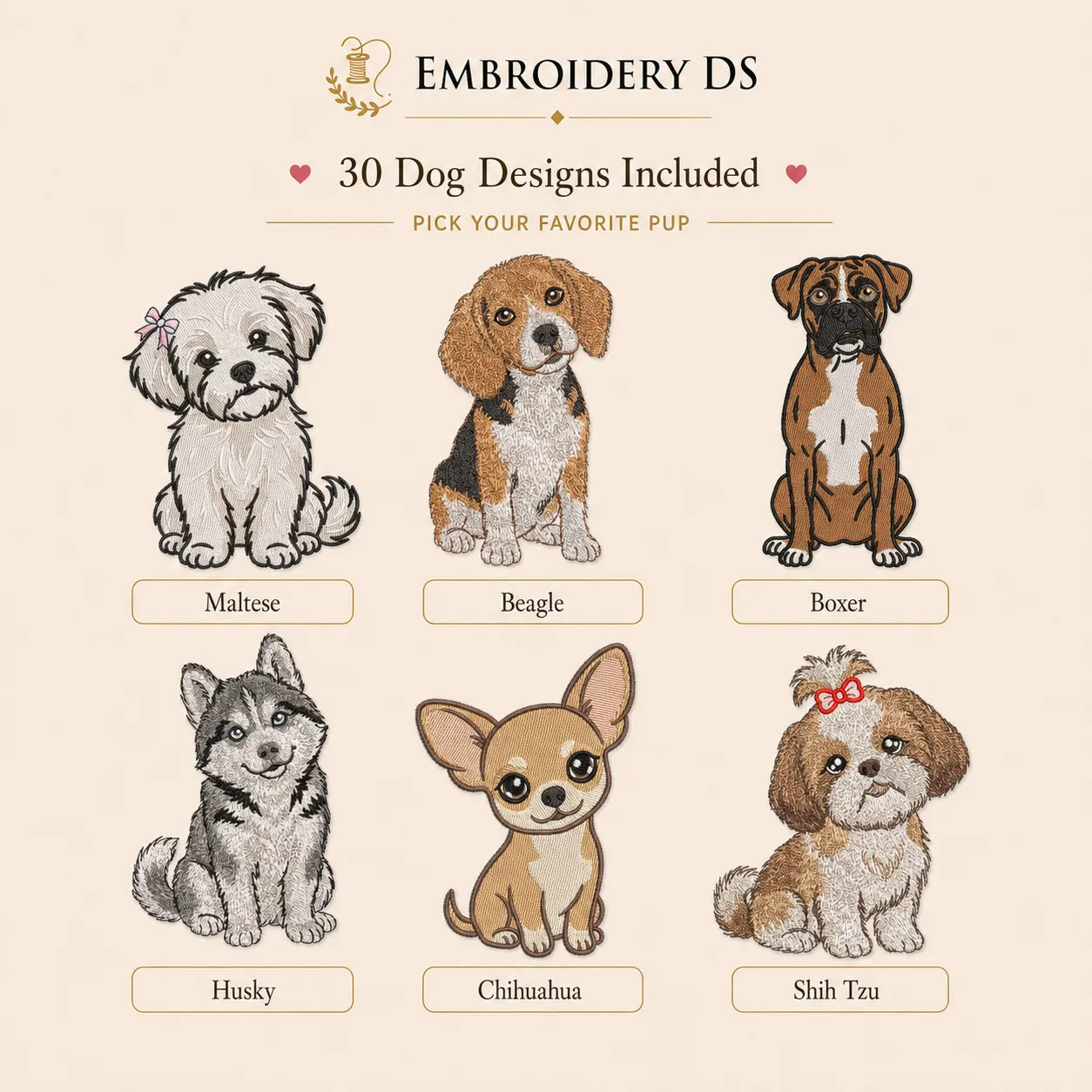 30 Peeking Dog Machine Embroidery Design