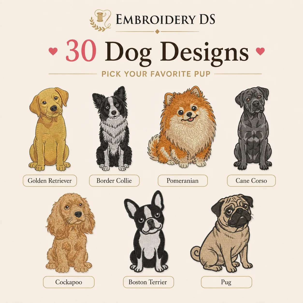 30 Peeking Dog Machine Embroidery Design